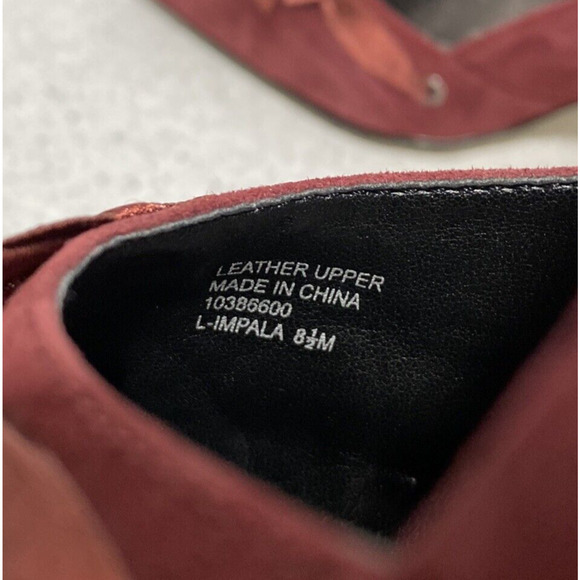 Franco Sarto Impala burgundy suede leather pumps high heels bow details US 8.5M - Picture 10 of 11